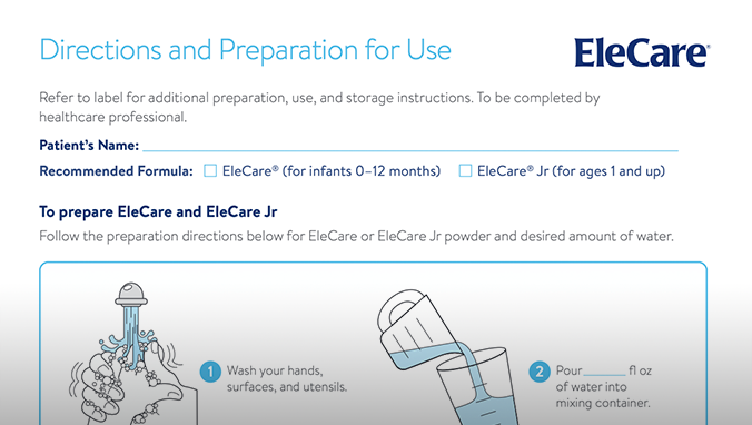 EleCare at Home Mixing Guide